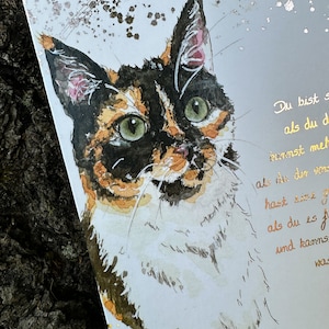 Karte Katze Kitty Glückskatze Stärke Mut Anfangen große Aufgabe rosegold moni goes wild