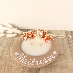 Vela de flores secas personalizada. Regalo para el profesor. Vela de flor. Regalo personalizado. Regalo para el profesor. Gracias, profesor. Regalo de Atsem