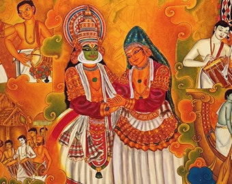 Kerala art froms muralpainting on canvas and wall hanging