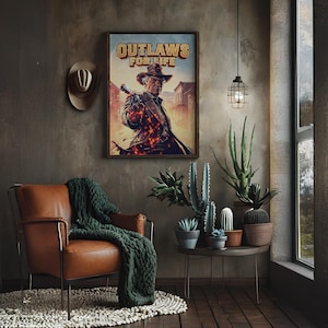 Cowboy grandpa Outlaws for life print western wall art Rustic Home Decor posters vintage cowboy art wild west digital download PRINTABLE Art