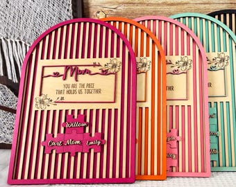 Personalisiertes Mom Puzzle Zeichen, benutzerdefinierte Familiennamen, Muttertagsgeschenk