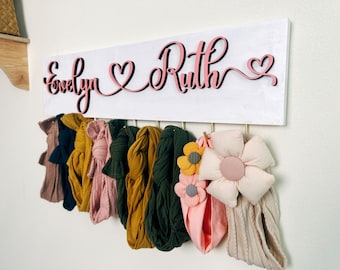 Personalized Headband & Bow Holder: 3D Name Sign, Nursery Decor