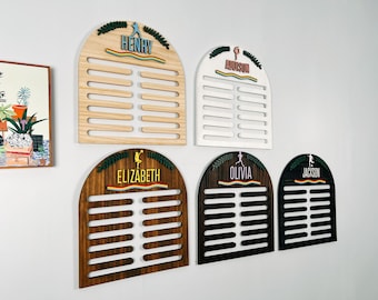 Personalized Sports Medal Holder: Wooden Kids Medal Display