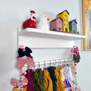 Headband Holder, Bow Holder for Baby Girl, Nursery Shelves, Hair Bow Holder,  Floating Shelf, Bookshelves, Clothes Rack 