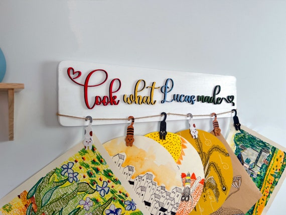 Personalized Kids Art Display Board: 3D Wooden Artwork Sign