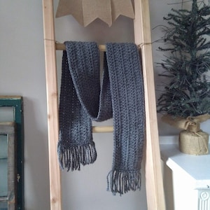 Handmade Crochet Gray Scarf Crochet Neck Wrap Grey Scarf Crochet Neck Warmer