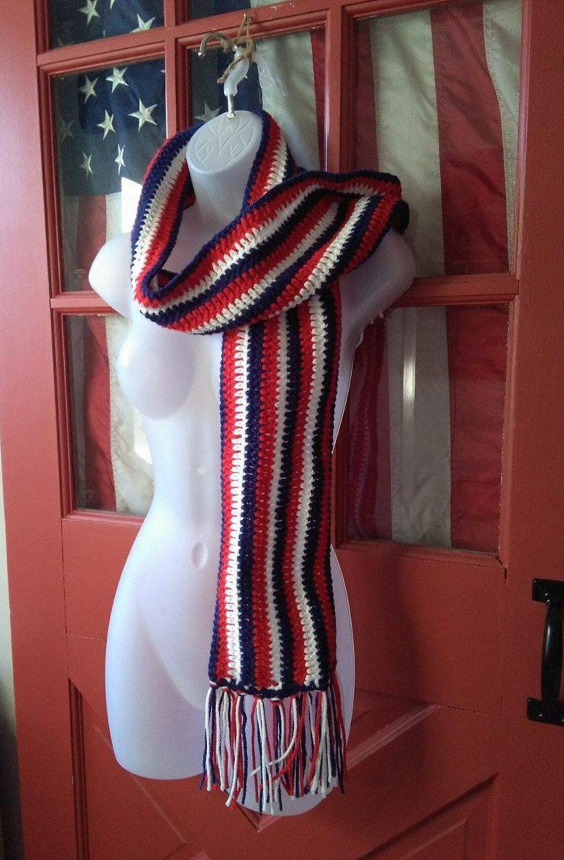 Patriotic Scarf, Red White and Blue Scarf, USA Scarf, Flag Scarf ...