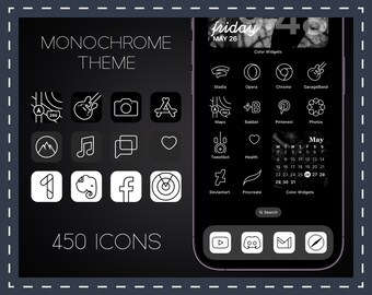 Monochrome Symbole | iOS-Icons-Paket | Schwarze IOS-Symbole | Weiße IOS-Symbole | Graue Symbole | SVG | png | transparente Symbole