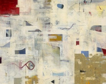 Abstract Print on Fine Art paper | Giclée print | Reproduction of H. Kalai original painting | Square Wall Decor