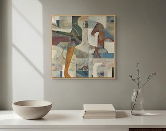 Abstract wall art print on canvas. Giclée Print of the painting "Heads and tails".