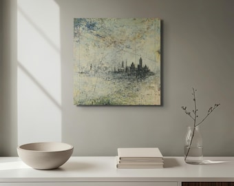 surreal Cityscape Art Print on canvas | Giclée Reproduction of "THE JOURNEY"