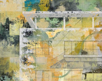 Abstract Print on Fine Art paper | Giclée print |  Bauhaus Architecture Print | Colorful Abstract Wall Art