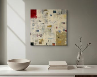 Abstract Art Print on canvas | Colorful Modern Square Wall Decor | Contemporary Giclée print