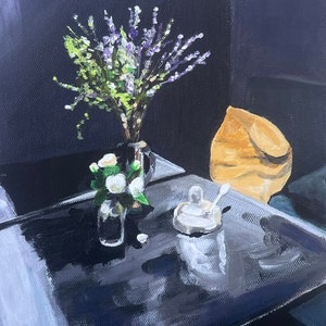 Paris Cafe: Original Acrylic Painting 8x10 Giclée Print | Jill Gomez