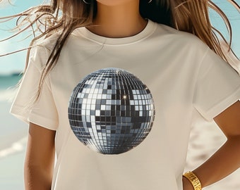 Disco Ball Graphic Baby Tee | Y2K Coquette Trendy Top
