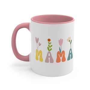 Retro MAMA Mug Floral Vintage Cup Flower Coffee Cup Mothers Day Gift For Mum Birthday Mug New Mom Coffee Mug 11oz Grow Groovy MAMA