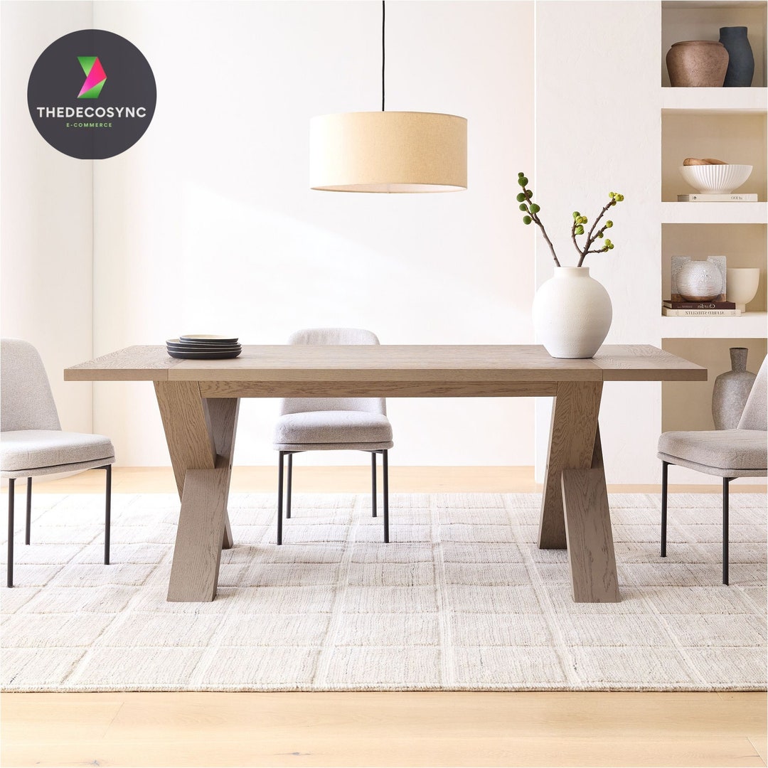 Modern Dining Table Rustic Kitchen Table Solid Wood Wooden Etsy Canada