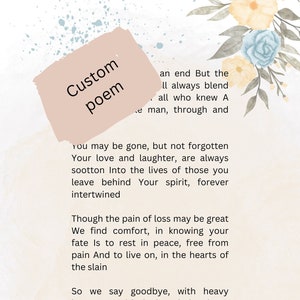 Custom Funeral Poem for Loved Ones: Ethereal Words for Healing and Remembrance
