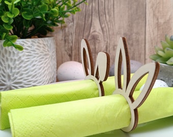 Handmade Easter Bunny Napkin Rings - Rustic & Eco Spring Decorations