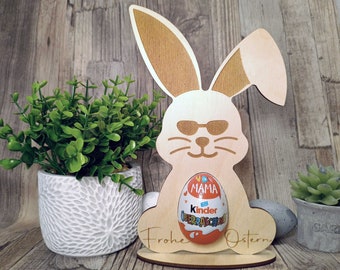 Wooden Easter Bunny - unusual decoration & gift idea for Easter - personalized with name - crafts and wood decoration - Ü-Ei