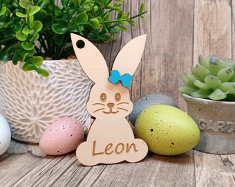 Easter bunny pendant made of wood for decoration personalized with desired name - an Easter surprise for everyone