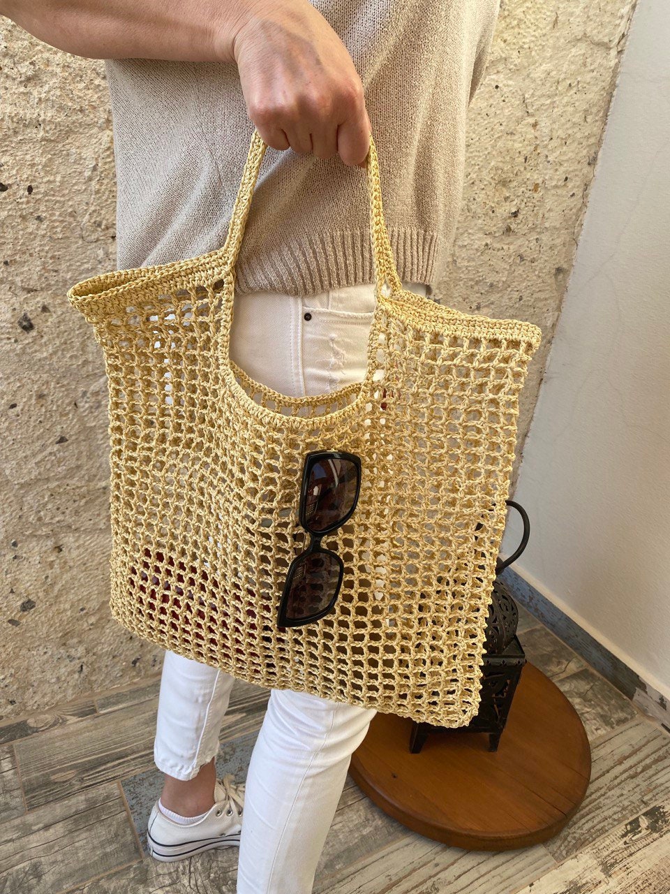Woven Net Bag Etsy
