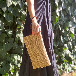 Crochet Raffia Clutch With a Matching Wallet ,Handmade Raffia Purse,Crochet Straw Clutch,Woven Bag,Wicker bag,Handmade crochet clutch