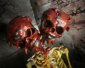 Conjoined Creepy Doll, Gothic Horror Halloween Decor, Valentine, 17" OOAK