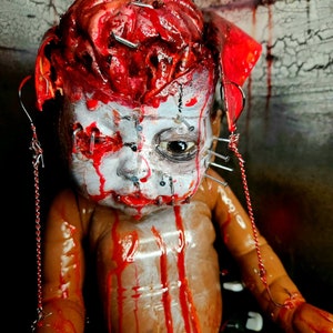 Creepy Horror Doll, Graven Decay, Goth Home Decor