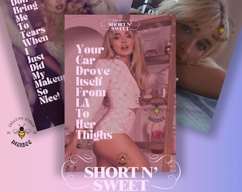 Short N Sweet by Sabrina Inspired Lyrics Poster Bundle x10⎮DigiBee