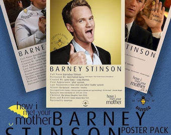 Barney Stinson HIMYM Poster Bundle | How I Met Your Mother Character Art (Digital Download)