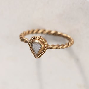 Minimalist Diamond Slice Ring Natural Polki Diamond Ring Dainty Diamond Promise Ring Handmade polki ring Perfect Anniversary Gift For Her.