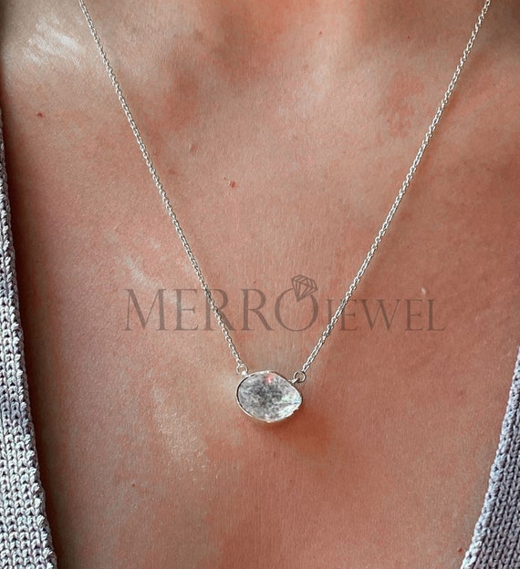 Dainty Diamond Necklace Diamond Pendant Rose Cut Polki Diamond