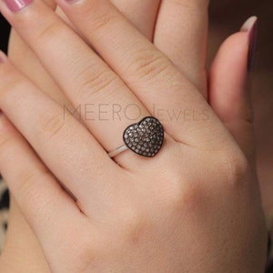 Victorian pave Diamond Ring 925 Sterling Silver Handmade ring Diamond Classic Ring, Diamond Wedding Ring  Proposal ring Anniversary Gift