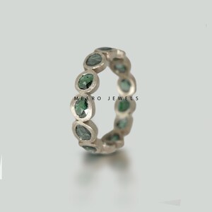 Natürlicher Smaragd Ring 925 Sterling Silber Edelstein Ring Vintage Grüner Stein Ring Mai Birthstone Ring handgemachtes Smaragd Getränk Geschenk für sie