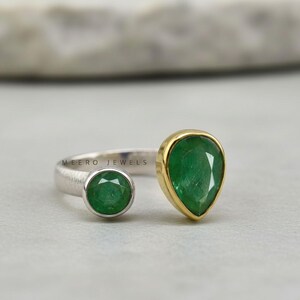 Polki diamanten robijn ring | Sterlingzilveren beloftering | Authentiek handgemaakte natuurlijke edelsteen sieraden cadeau