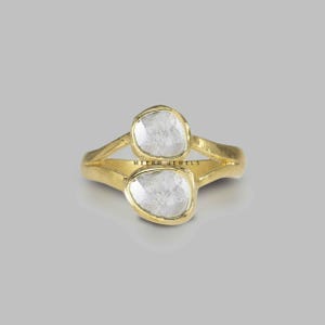 Classic Diamond Band Ring Natural Polki Diamond Ring, Diamond Slice Ring Promise Ring  Proposal Ring  Engagement Ring  Wedding Gift For Her