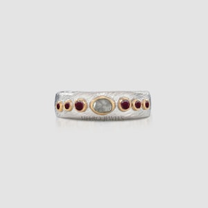 Natural Diamond Ring Ruby Gemstone Ring Diamond Slice Ring Polki Diamond Ring Wedding Diamond Band Ring Engagement Ring Anniversary Gift
