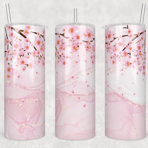 Cherry blossom tumbler, gift tumbler for her