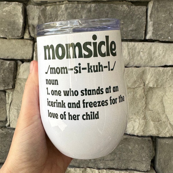 Hockey Mom Wine Glass Etsy