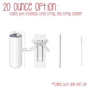 K&ouml;nnte beinhalten: Ein wei&szlig;er 20-Unzen-Becher mit einem Edelstahlstrohhalm und einem Strohhalmreiniger. Der Becher hat einen Durchmesser von 7,2 cm (2,83 Zoll) und eine H&ouml;he von 21 cm (8,2 Zoll). Der Becher wird in einer wei&szlig;en Geschenkbox mit einer wei&szlig;en Schleife geliefert.