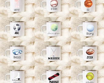 Personalized sports kids name mug, cup with kids name, gift idea