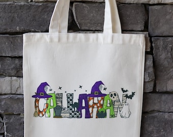 Custom Halloween Trick or Treat Bag for Kids | Personalized | Canvas treat bag