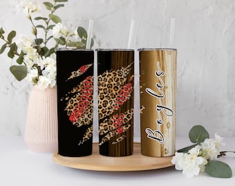 Personalized Baseball tumbler, baseball gift, baseball gift with name, cheetah baseball