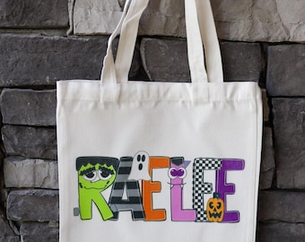 Custom Halloween Trick or Treat Bag for Kids | Personalized | Canvas treat bag
