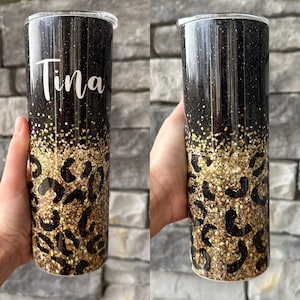 Black Cheetah Name tumbler