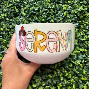 Personalized Ice Cream Bowl with Name | Custom Kids Dessert Bowl | Birthday Gift for Boys & Girls | Sundae Bowl