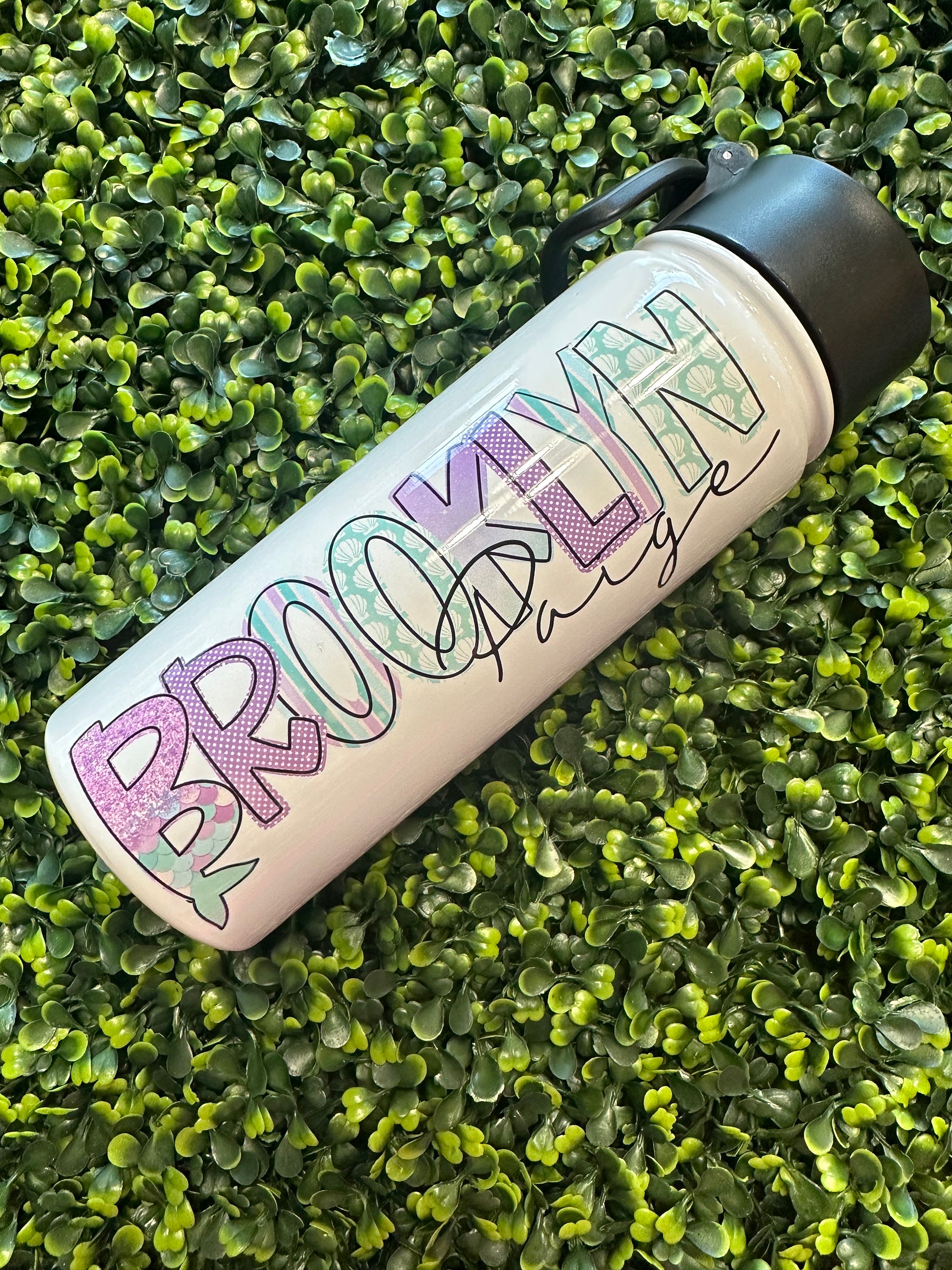 Personalized Kids Water Bottle for School - Custom Name Cup - Mermaid ...