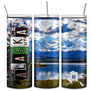 Alaska Tumbler with Northern Lights Design - Perfect for Adventure & Travel