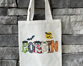 Custom Halloween Trick or Treat Bag for Kids | Personalized | Canvas treat bag